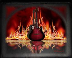 Flamin' Guitar Reflection