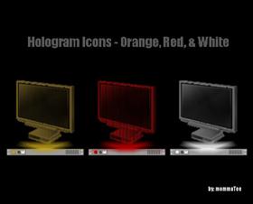 Hologram Icons - Orange, Red, & White