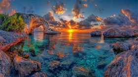4K Sea Cove Sunset