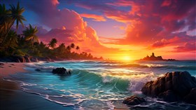 4K Sunset Sea