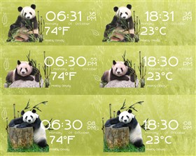 Pandas Time Date and Weather for Rainmeter