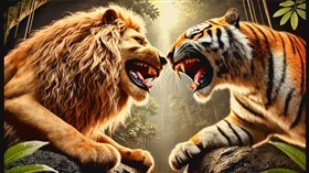 4K Lion vs Tiger