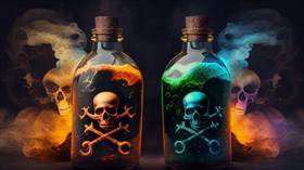 4K Poison Bottle Skulls