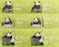 Pandas Time Date and Weather for Rainmeter