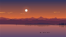 Minimal Lake Sunset