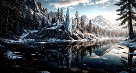 a frozen lake
