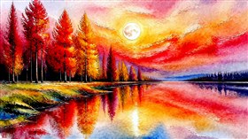 A pastel landscape