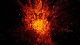 Fiery Space Abstract