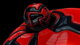 3D Black Red 4K