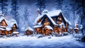 4K Winter Cottage Snow