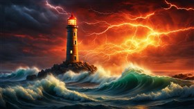 4K Lighthouse Lightning