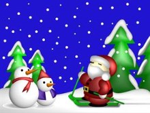 Skiing Santa