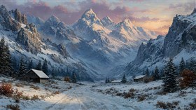Sunset in the Mountains