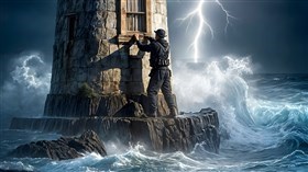 A solitary lighthouse keeper