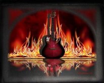Flamin' Guitar Reflection