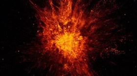 Fiery Space Abstract