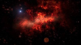 Red Space Nebula