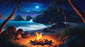 4K Seascape Campfire