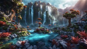 4K Garden Falls