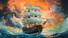 4K Ship at Sea