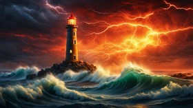 4K Lighthouse Lightning