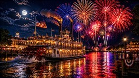 4K Riverboat Fireworks