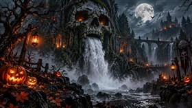 4K Skull Waterfall